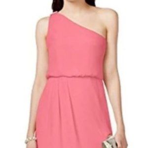 EMBELLISHED ONE SHOULDER CHIFFON DRESS